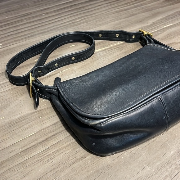 COACH 9951  CLASSIC BLACK SHOULDER SADDLE BAG CROSSBODY - Picture 3 of 17
